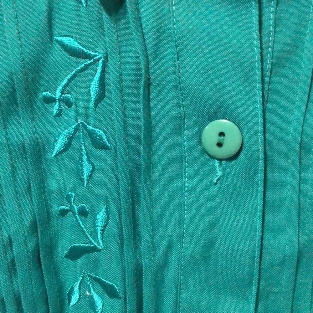 Club Z‎ Tunic Button down Teal 1X - Picture 5 of 6